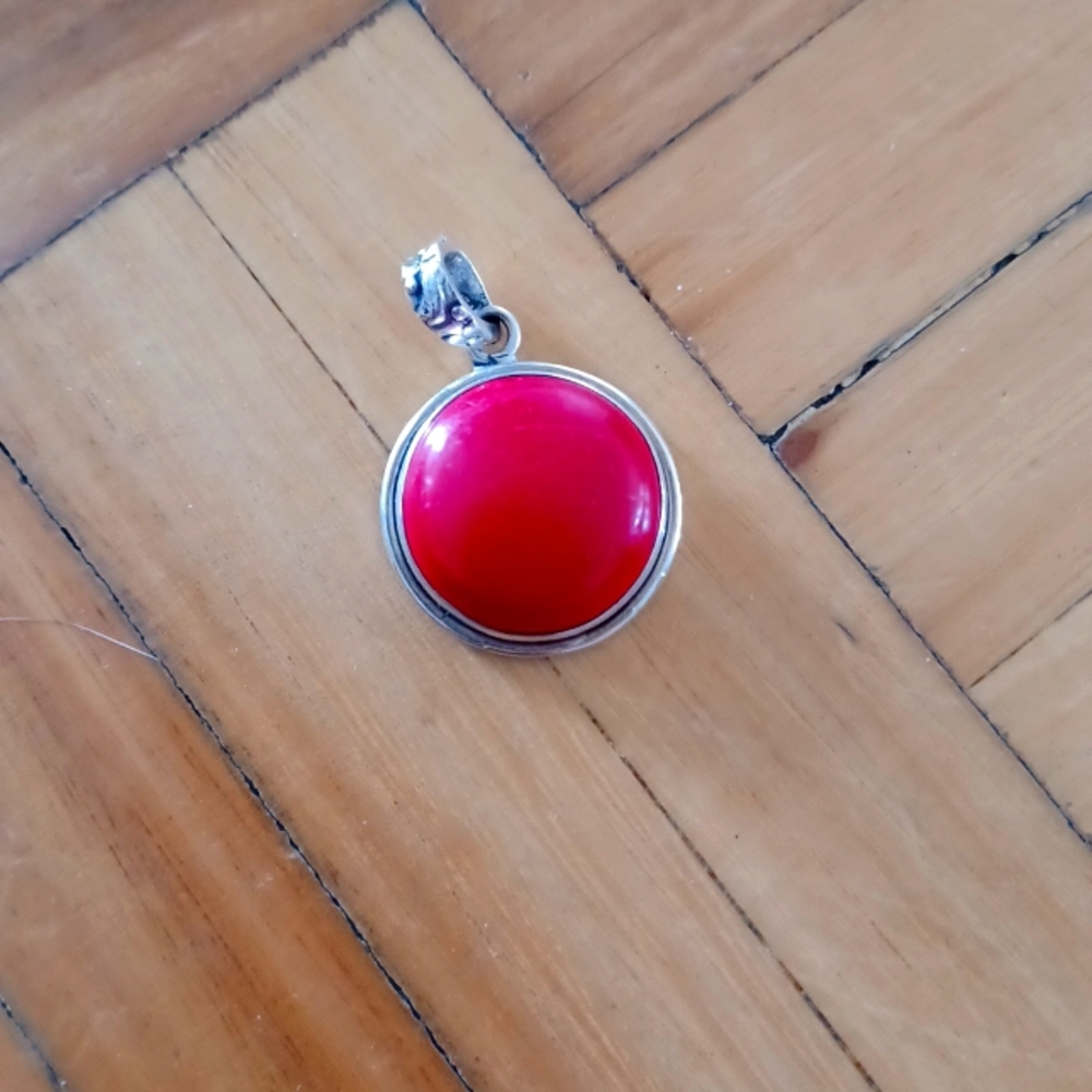 Sterling silver 925 coral pendant
